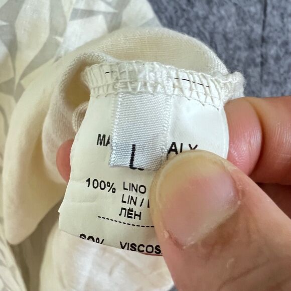 Club Voltaire Linen Linen Midi Dress Laganlook Loose Fit S/S Pockets Sz L Italy - Picture 7 of 15